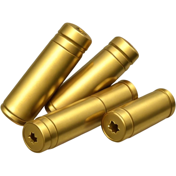 five gun bullets. four of them of one color and the fifth one of another color emoji