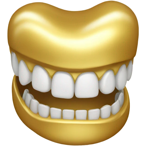 Gold tooth with grill smile  emoji