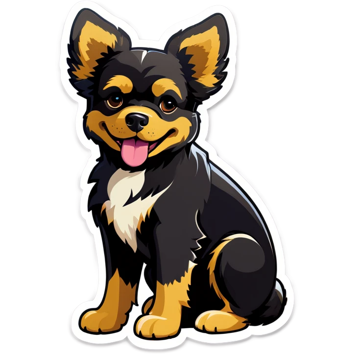 Perro caniche negro emoji