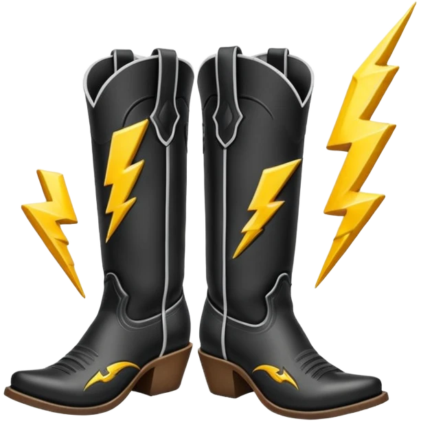 Lightning bolt cowgirl boots emoji