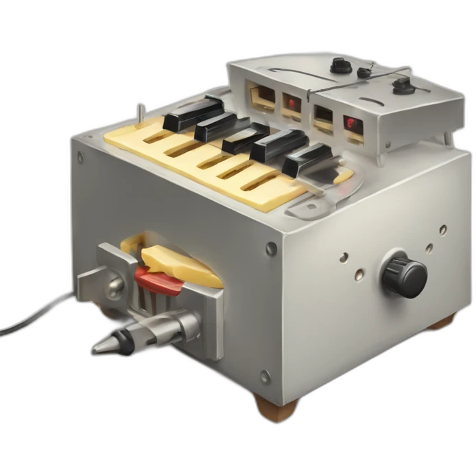 a mouse trap but instead of cheese it is a hardware synth in the trap emoji
