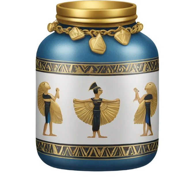 gold on jar egypt white blue black emoji