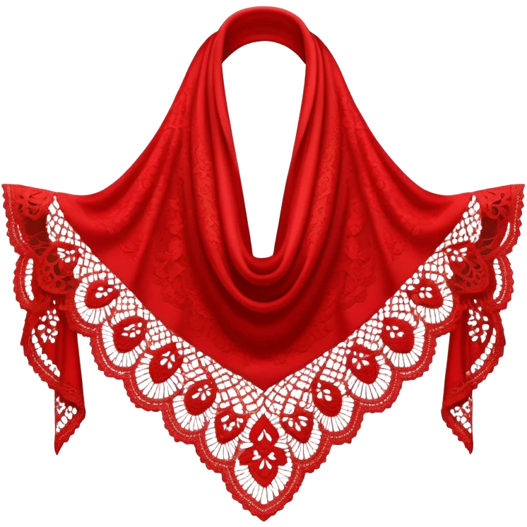 A simple red lace shawl with a delicate design emoji