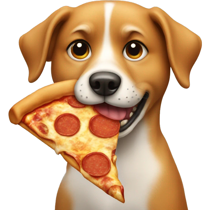 Dog eating pizza emoji