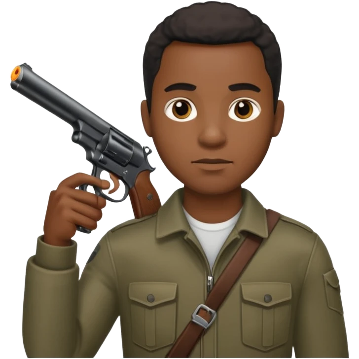 Black guy holding a gun emoji