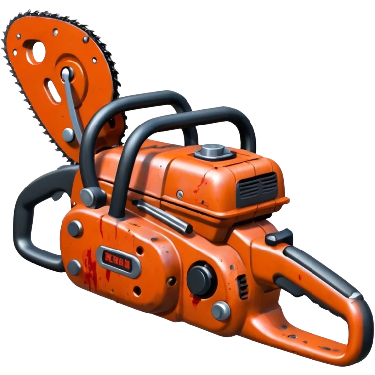 Small chainsaw, horror style, anime emoji, no background emoji
