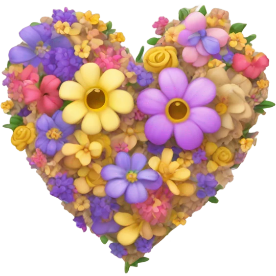 Beige heart with flowers emoji