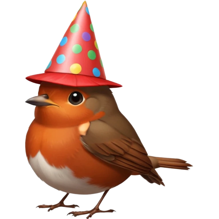 un rouge gorge a son anniversaire emoji