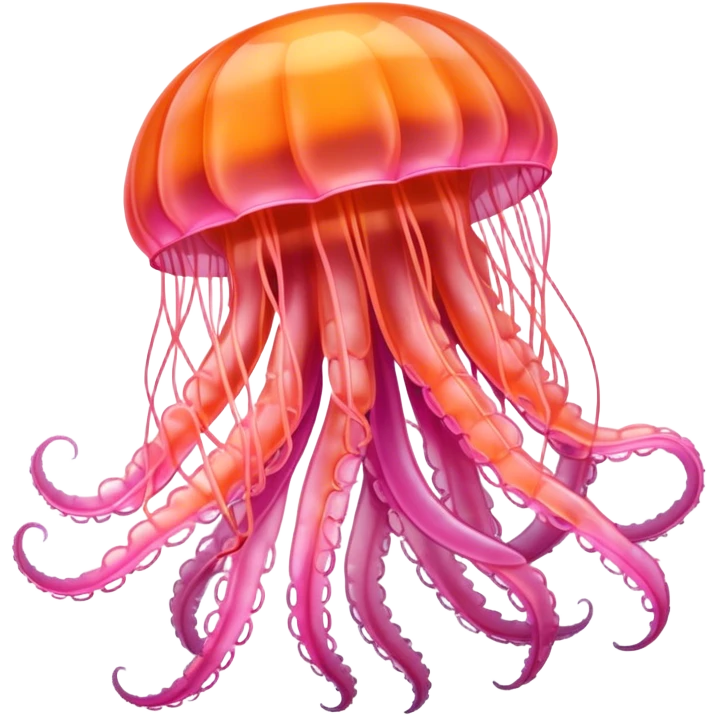 Detailed orange and pink jellyfish  emoji