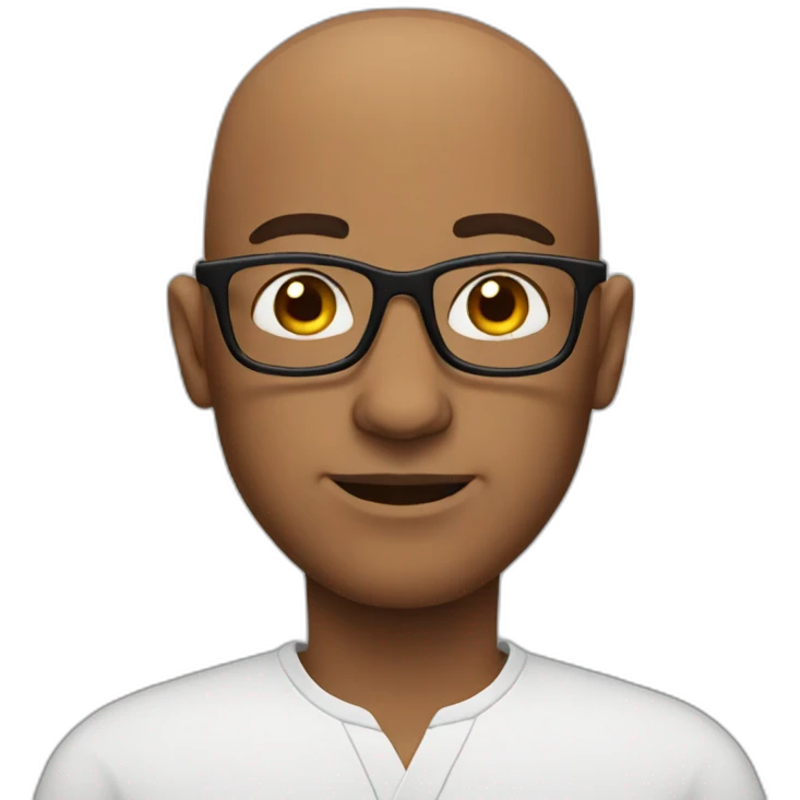 bald man with glasses emoji