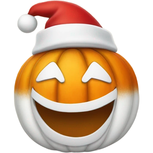 pumkin with christmas hat emoji