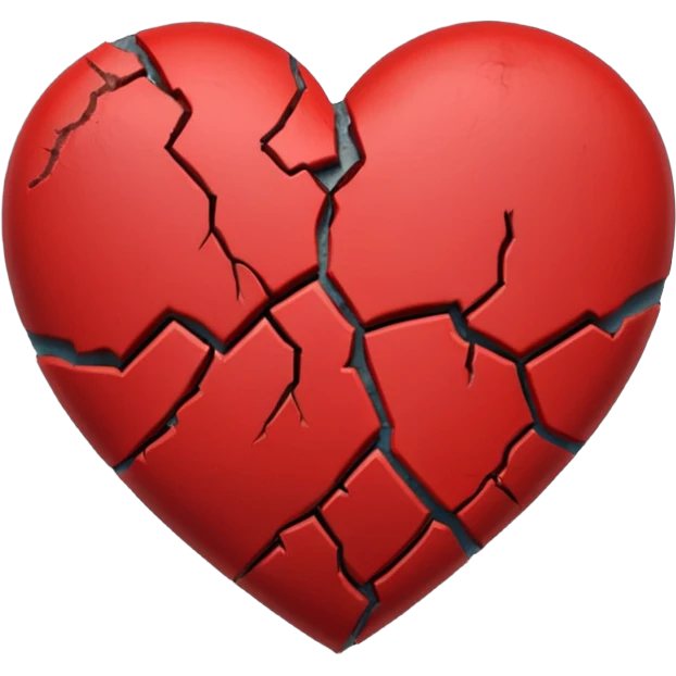 A dark red heart, broken and plastered together emoji