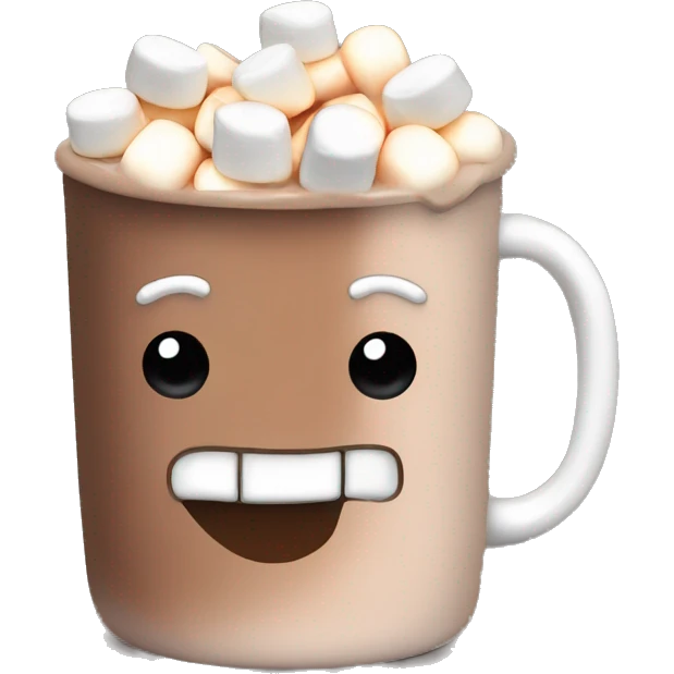 Hot chocolate with marshmallows in a mug emoji