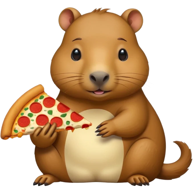 Capibara comiendo pizza emoji
