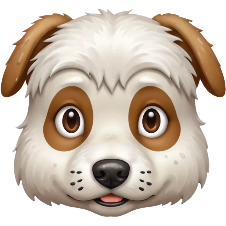 very dirty white dog face  emoji