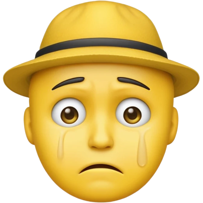 A emoji cry with a hat emoji