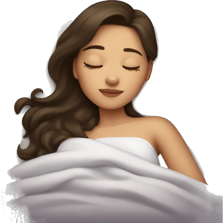 Brunette girl sleeping emoji