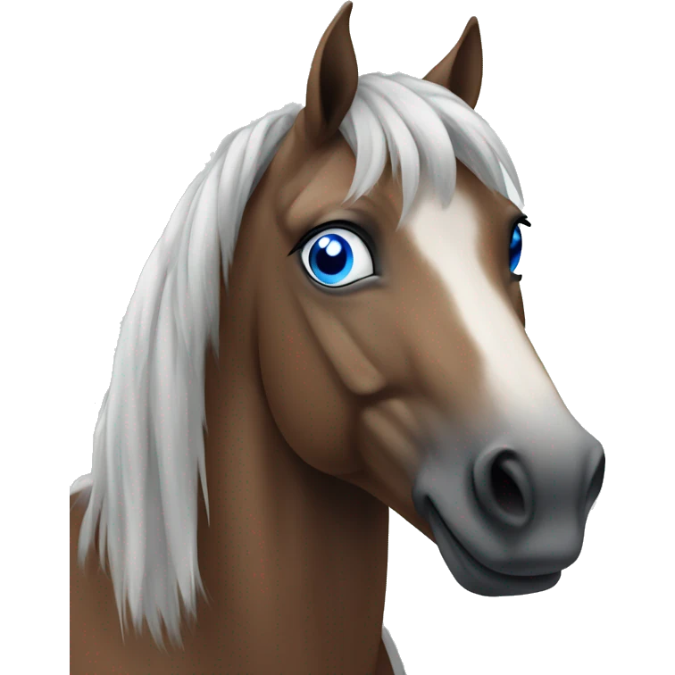 Norsiker horse portrait with blue eyes emoji
