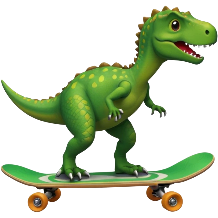 Dinosaur on a skateboard emoji