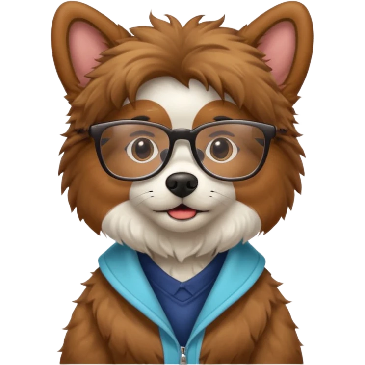dog with clothes and wearing glasses emoji