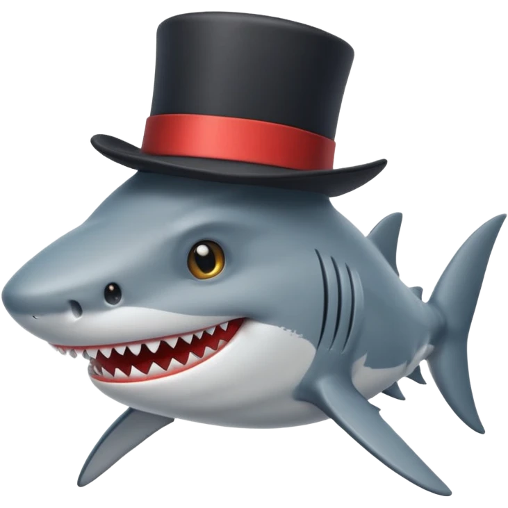Shark with a top hat emoji