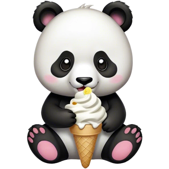 Panda eating ice cream emoji