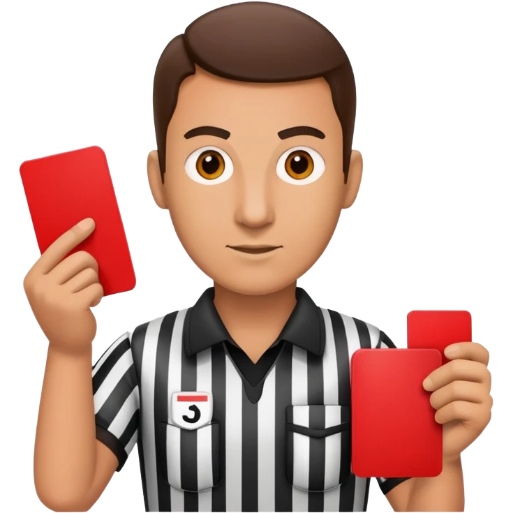 referee holding red card emoji