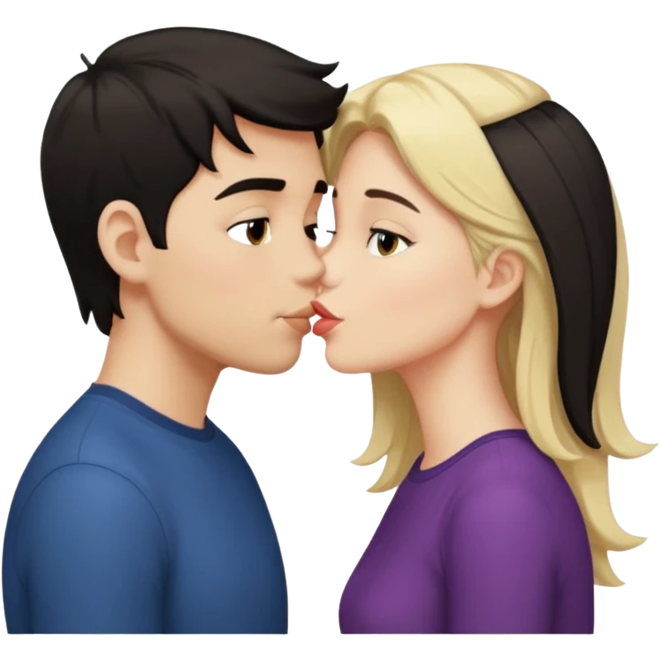 ragazzo moro che bacia una ragazza bionda scura emoji
