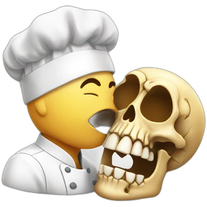 skull kiss with chef hat emoji