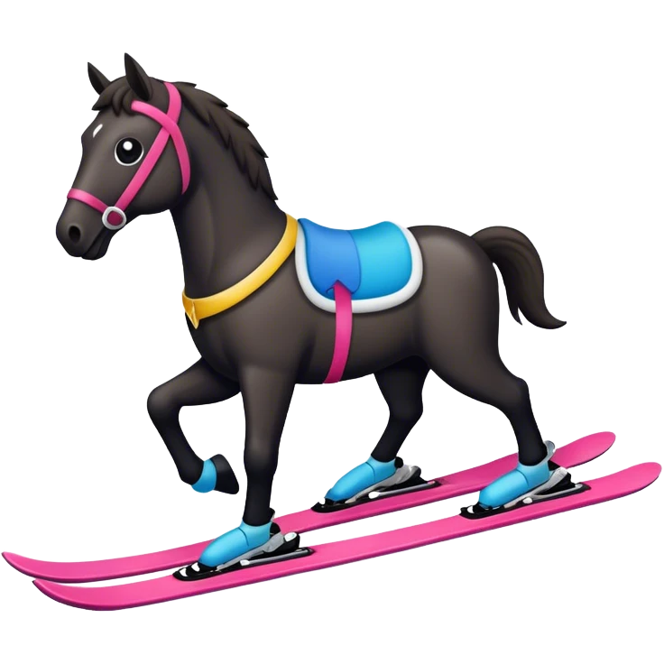 Dark horse on 2 skis emoji