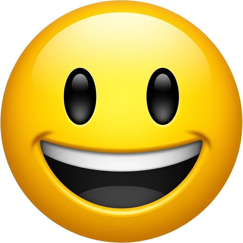 Laughing yellow emoji not human with black teeth emoji