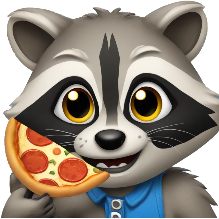 raccoon eating pizza emoji