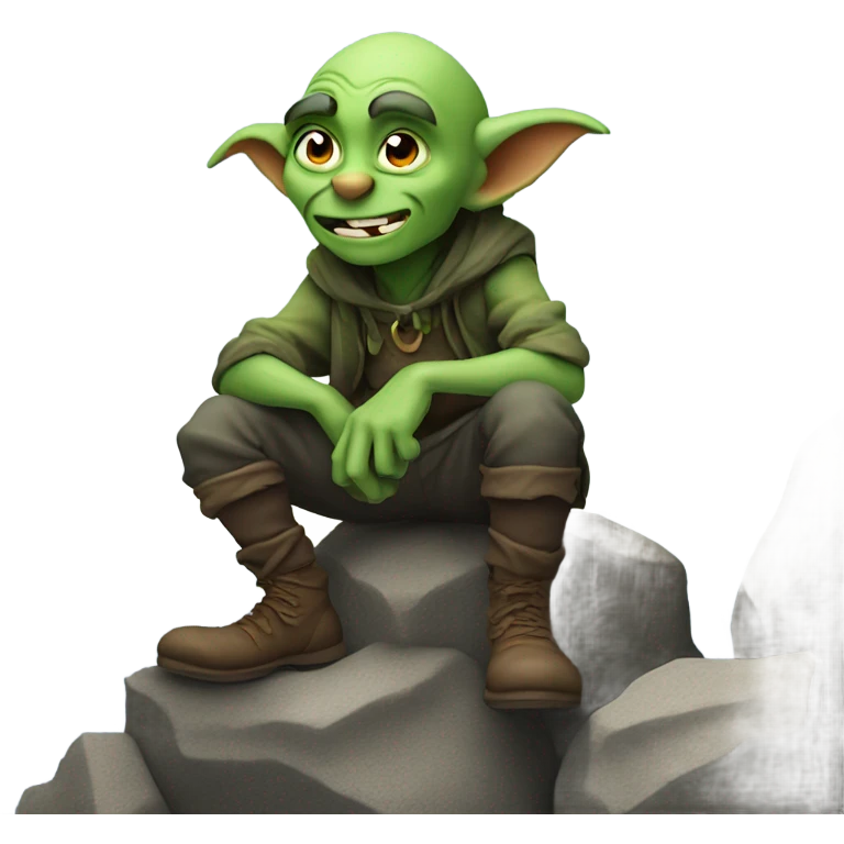 Goblin on a mountain emoji
