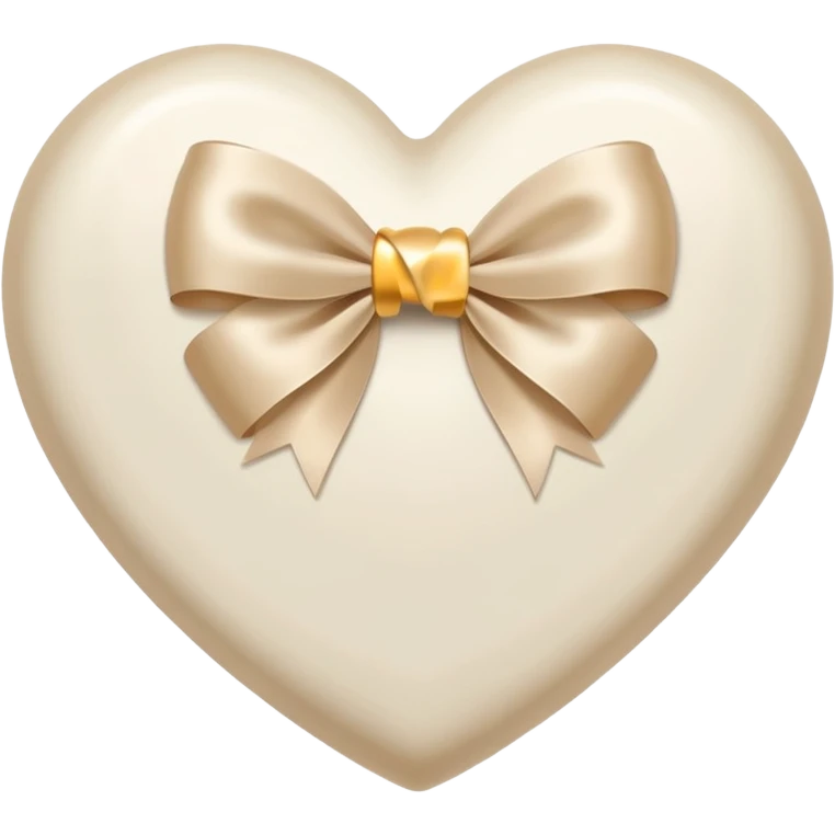 white heart with beige bow emoji