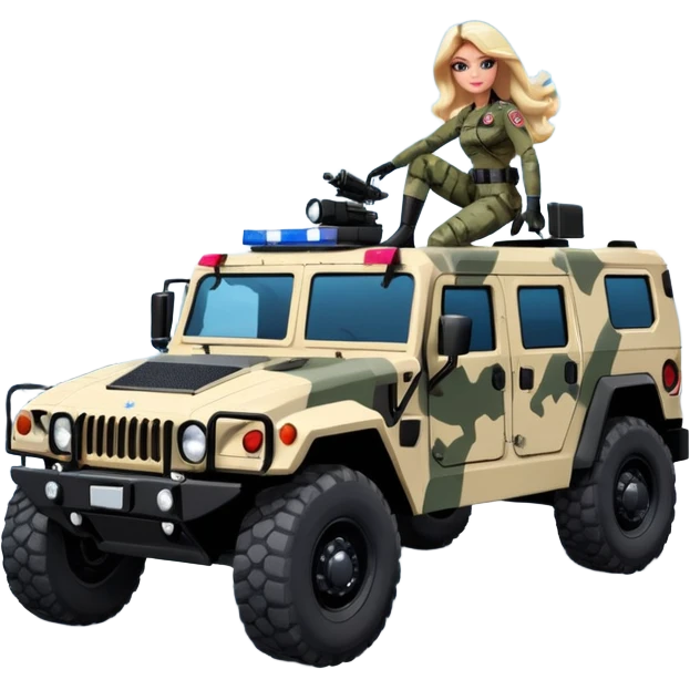 Barbie Stealthy camouflage Rock climbing Snow planet dark scary Imperial Shock Troopers police off road interceptor humvee camper  emoji