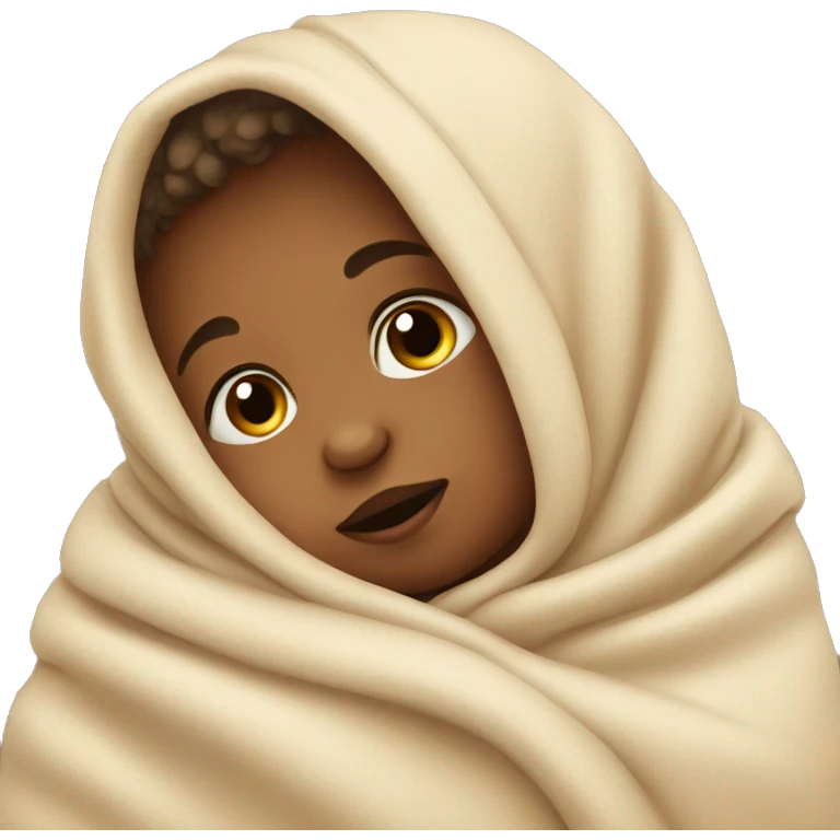 baby in a beige blanket emoji