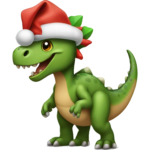 Christmas dinosaur emoji