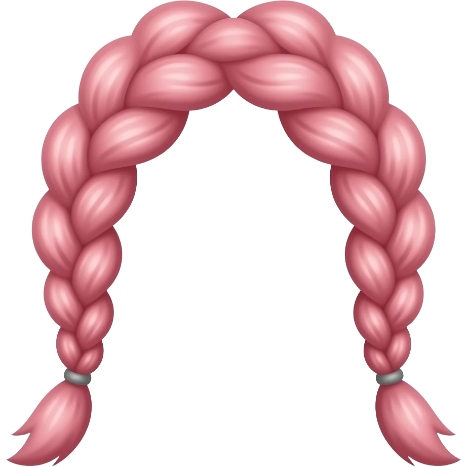 Duas tranças rosa mas só as tranças não quero um boneco emoji
