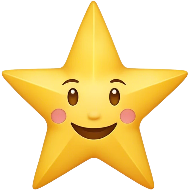 Cartoon star with face emoji