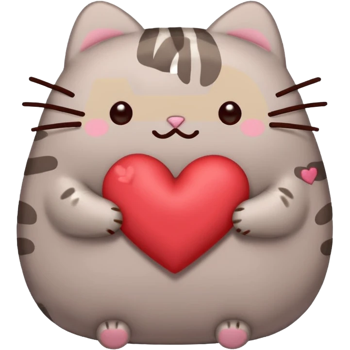 pusheen heart red emoji