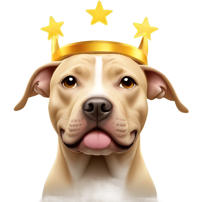 beige Pit bull with a halo over its heaf emoji