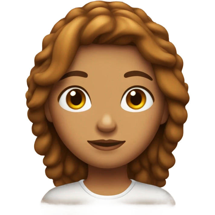 Chica color canela con pelo marron hasta los hombros  emoji