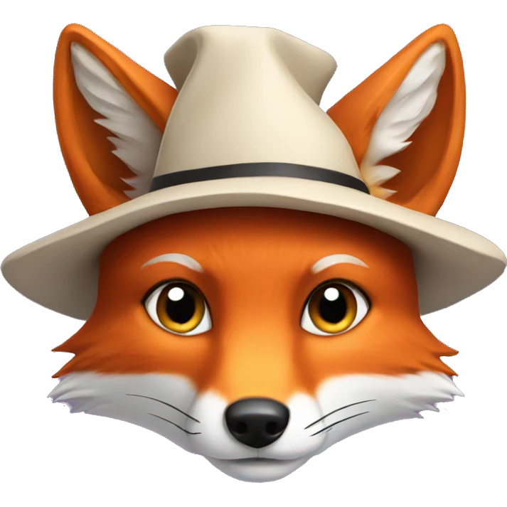 Fox with odd hat emoji