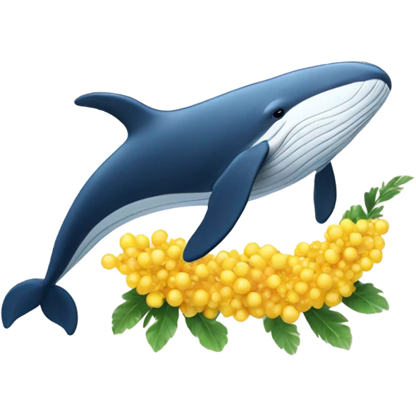 Whale with a mimosa emoji