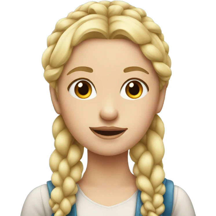 blonde girl with braid portrait emoji