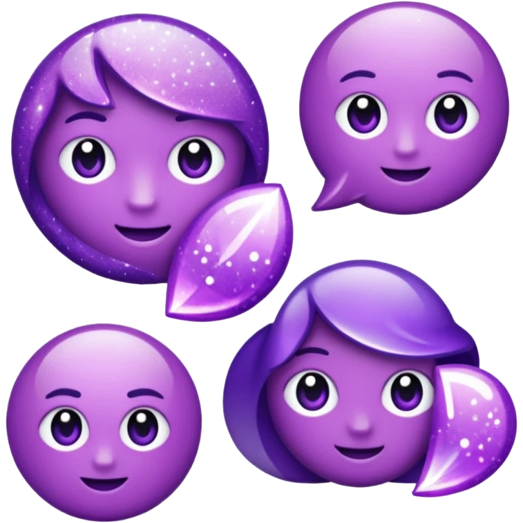 Glitter Purple and Cian plus symbol emoji