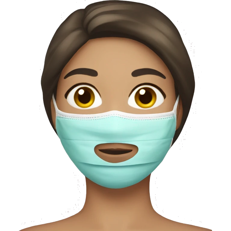 brunette Woman with beauty face mask emoji