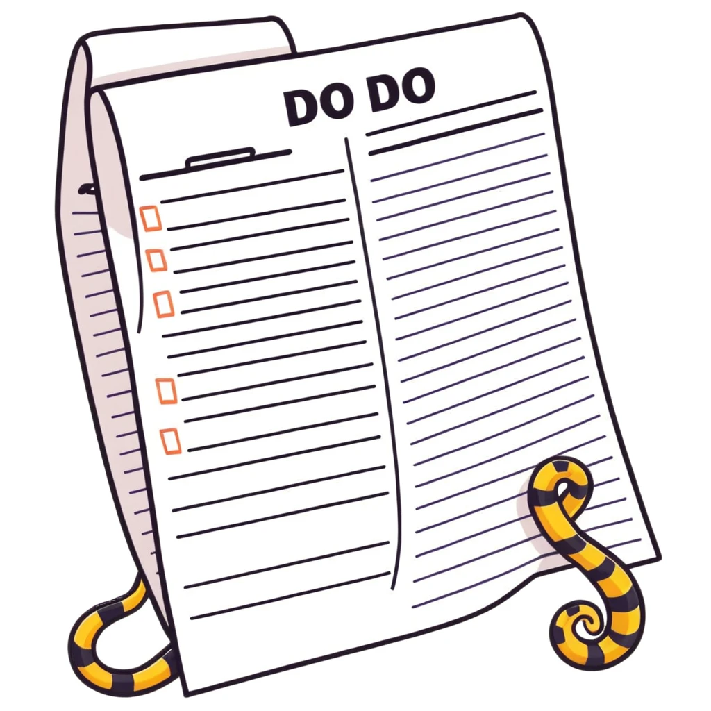 a to-do list paper that is extremely long, curling up and down like a snake, filled with many tiny checkboxes, fading into the distance to look never-ending emoji