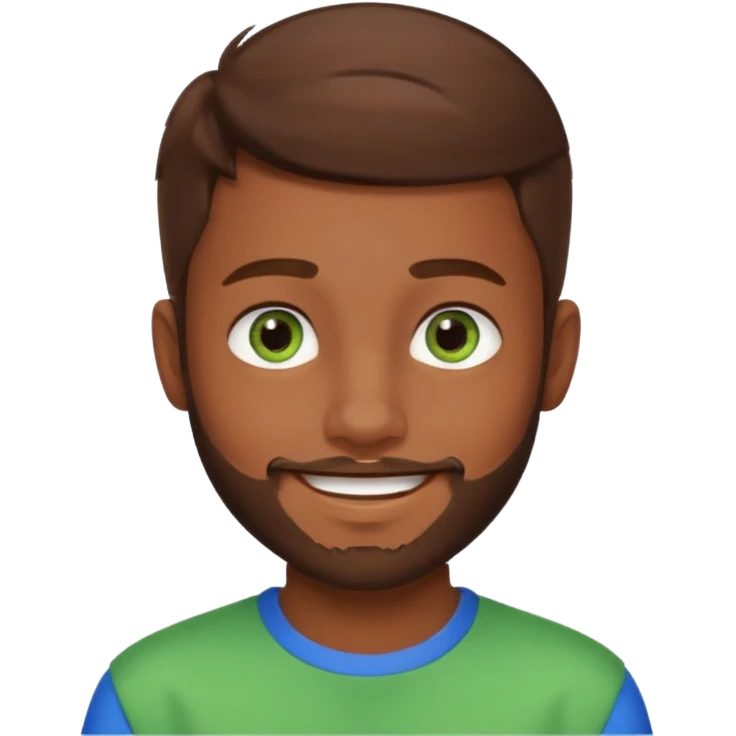 a young boy with brown hair, with a mix of blue and green eyes, a little bit of beard emoji