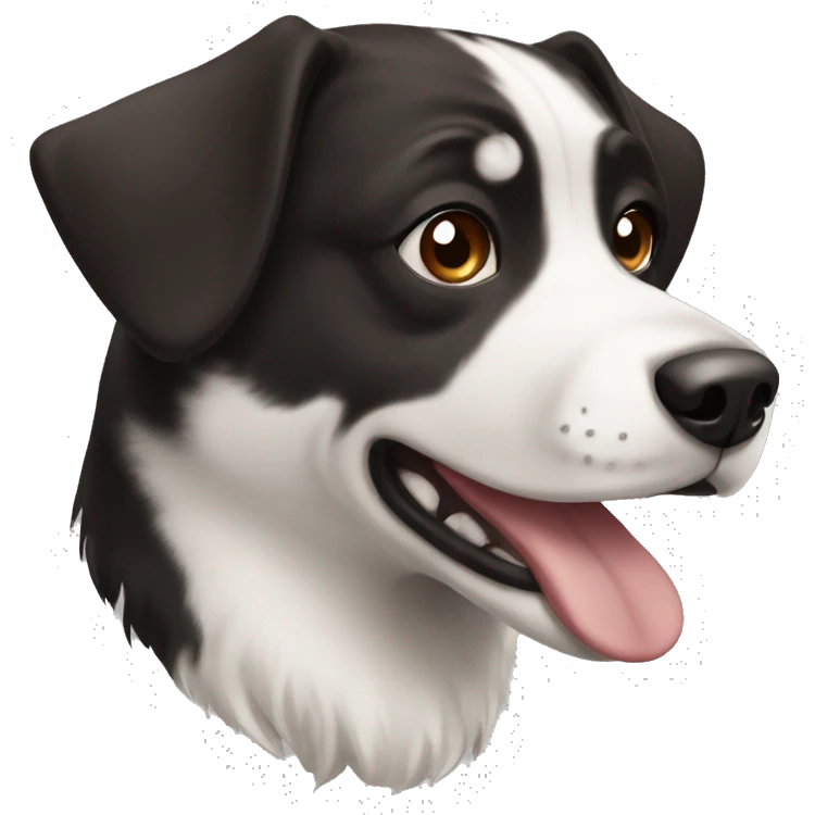 Black white Brown dog emoji